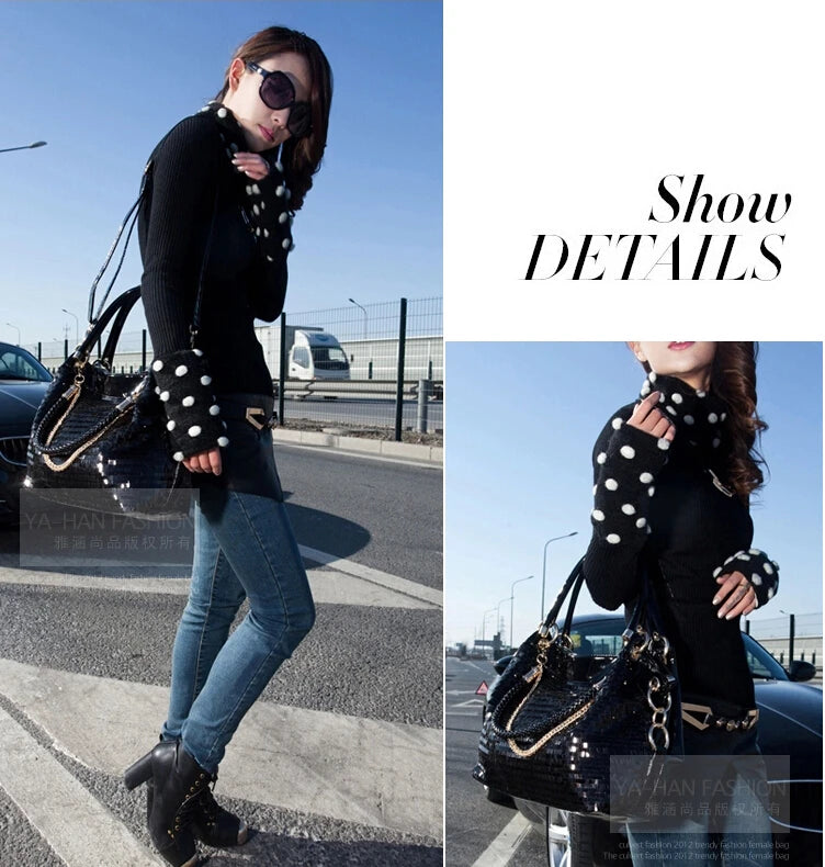 X-Online Blingbling Tote Lady Shoulder Bag