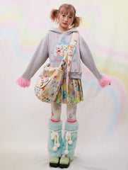 Y2K Girls Shoulder Bag Sweet Fleece Handbag