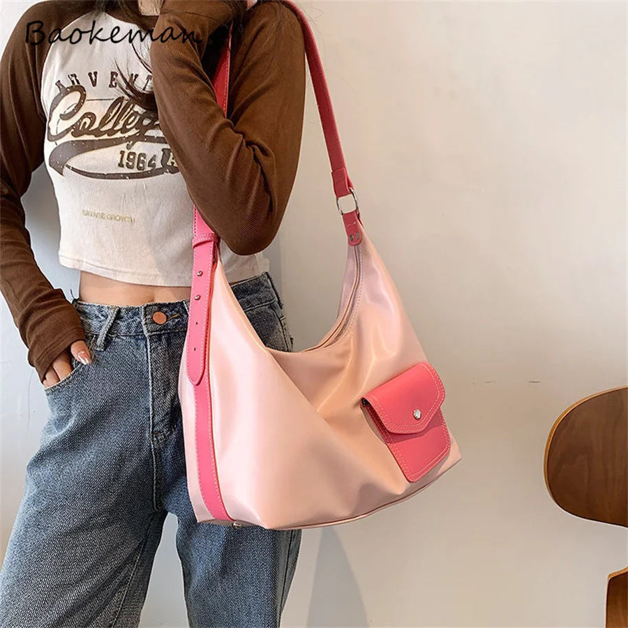 Y2k Retro Leather Tote Handbag Women Casual Tote Shopper