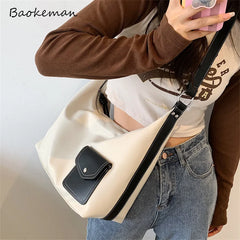 Y2k Retro Leather Tote Handbag Women Casual Tote Shopper