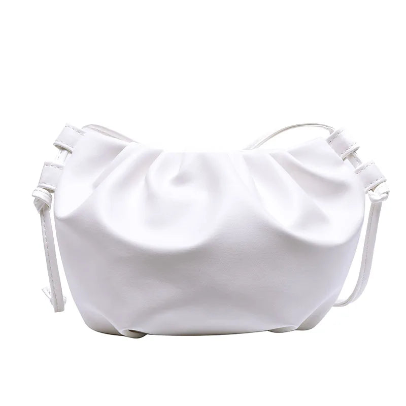 Women Pleated Shoulder Bag Sweet Ladies Casual Handbag Female Clouds Hobo Purse