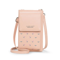 Purple Small Bag Women Cell Phone Pocket Soft Leather Ladies Mini Crossbody Bag