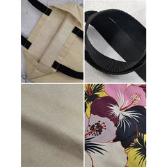 Fox Printed Linen Fabric Shoulder Bag For Women Girl Tote Handbag