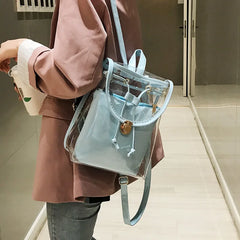 Mini Women Backpack PVC Girl Clear Transparent Bag Jelly Travel Backpack