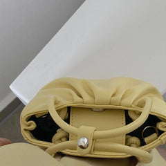 Yellow Square Fold Small Bag Female Handheld Shoulder Messenger Bag