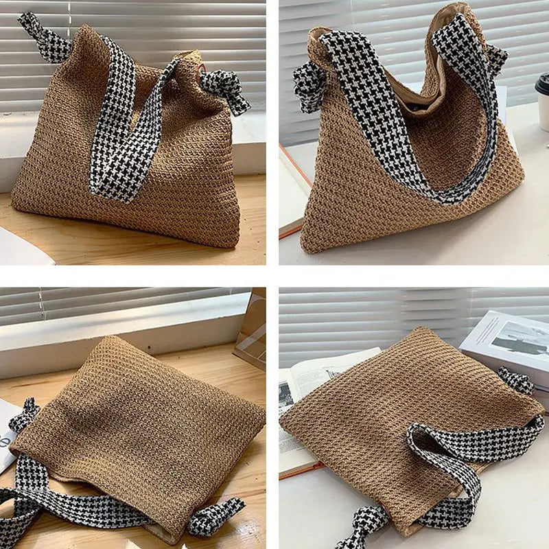 Boho Underarm Bag Knitted Woolen Totes Pack Small Purses