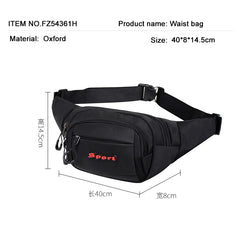 Men Waist Bag Casual Functional Money Phone Pouch Belt Bag