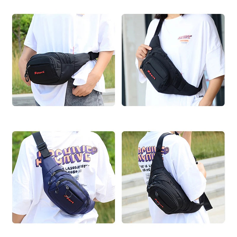 Men Waist Bag Casual Functional Money Phone Pouch Belt Bag