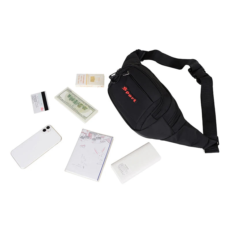 Men Waist Bag Casual Functional Money Phone Pouch Belt Bag