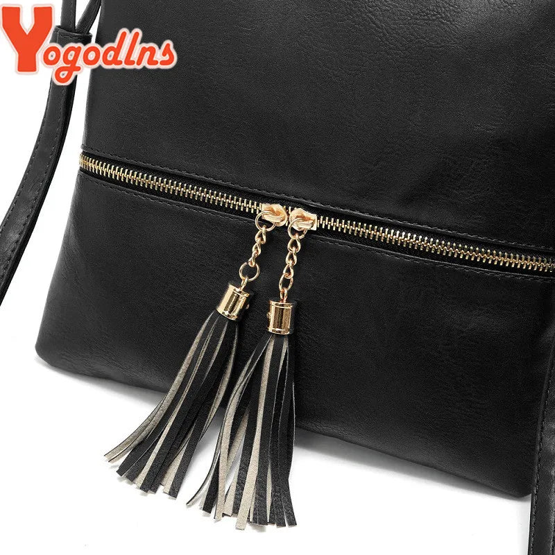 Vintage Tassels Shoulder Bag Retro Crossbody Bag Patchwork
