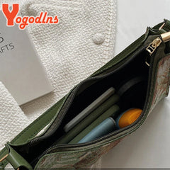 Oil Painting Shoulder Bag For Women Spring Armpit Handbag
