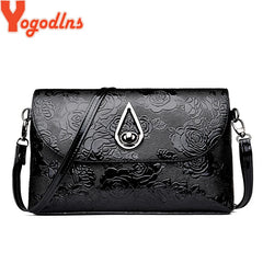 Flower Embossed Shoulder Bag Envelope Crossbody Purse