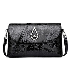 Flower Embossed Shoulder Bag Envelope Crossbody Purse