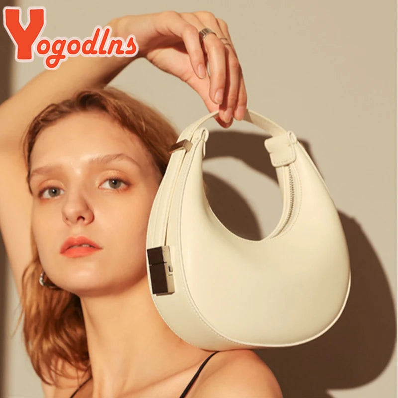 Half-moon Bag PU Leather Shoulder Bag Ladies Handbag Purse
