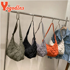 Quilted Nylon Women's Shoulder Bag Large Capacity Crossbody Bag