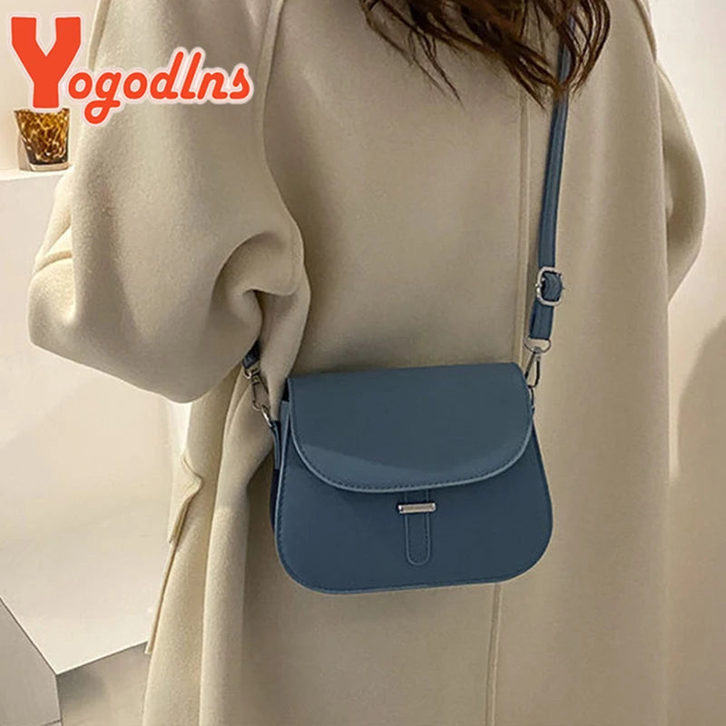 Retro Saddle Shoulder Bag PU Leather Crossbody Bag