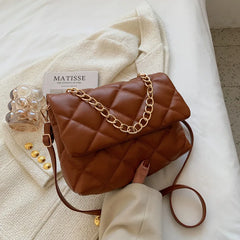 Chic Rhombus Shoulder Messenger Bag with Chain Decors