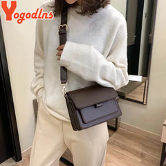 Vintage Shoulder Messenger Bag For Women PU leather Small Square Bag