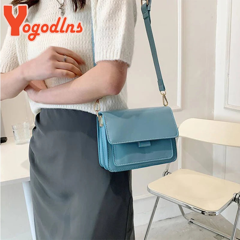 Vintage Shoulder Messenger Bag For Women PU leather Small Square Bag