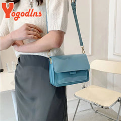 Vintage Shoulder Messenger Bag For Women PU leather Small Square Bag