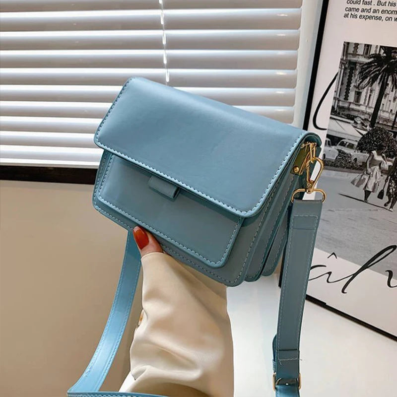 Vintage Shoulder Messenger Bag For Women PU leather Small Square Bag
