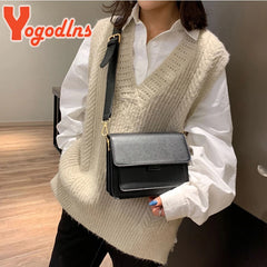 Vintage Shoulder Messenger Bag For Women PU leather Small Square Bag