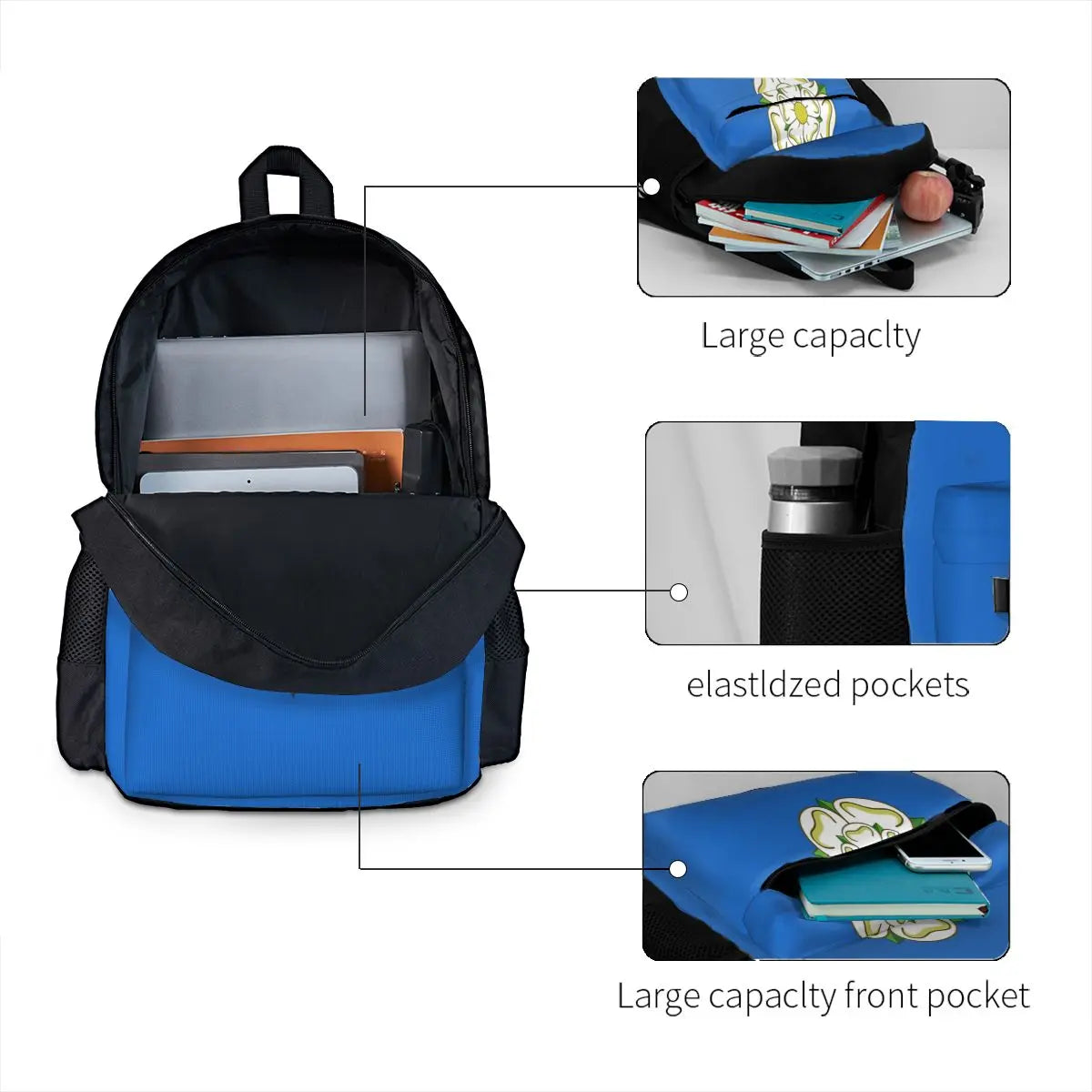 Yorkshire Rose Backpacks for Men and Women
