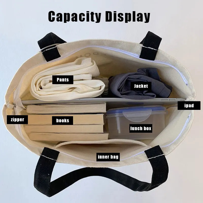 Eco Reusable Foldable Shoulder Bag Large Handbag Tote Women Shopper Zipper