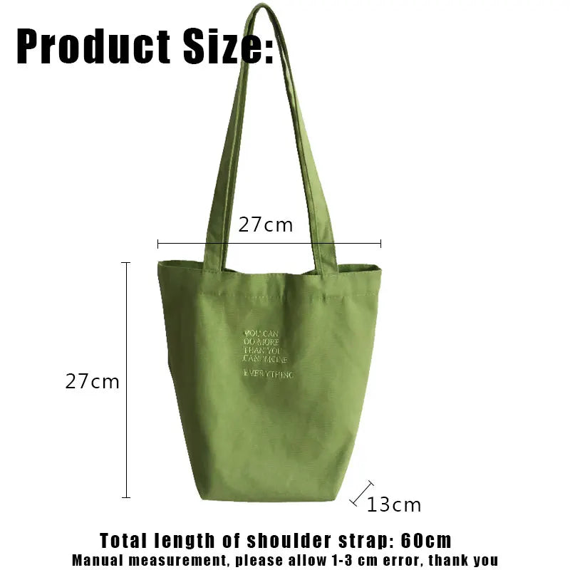 Embroidered Eco Reusable Foldable Shoulder Bag Cotton Tote Pack for Women
