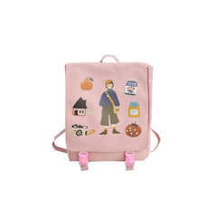 Ladies Canvas Schoolbag College Style Backpack