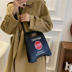 Creative Caution Letters Sign Fluorescence Shoulder Bag