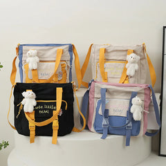 Youth Female Canvas Handbags Shoulder Bags Nylon Messenger Bag