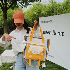 Youth Female Canvas Handbags Shoulder Bags Nylon Messenger Bag