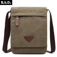 Z.L.D. Canvas Messenger Bag Large Capacity Retro Shoulder Bag