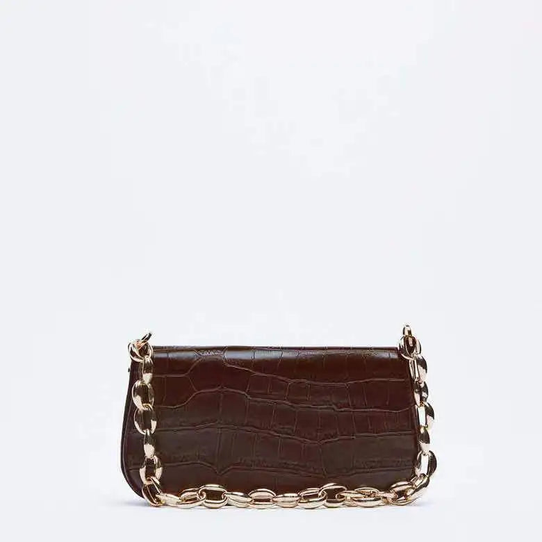 Female Crocodile Pattern Shoulder Bag