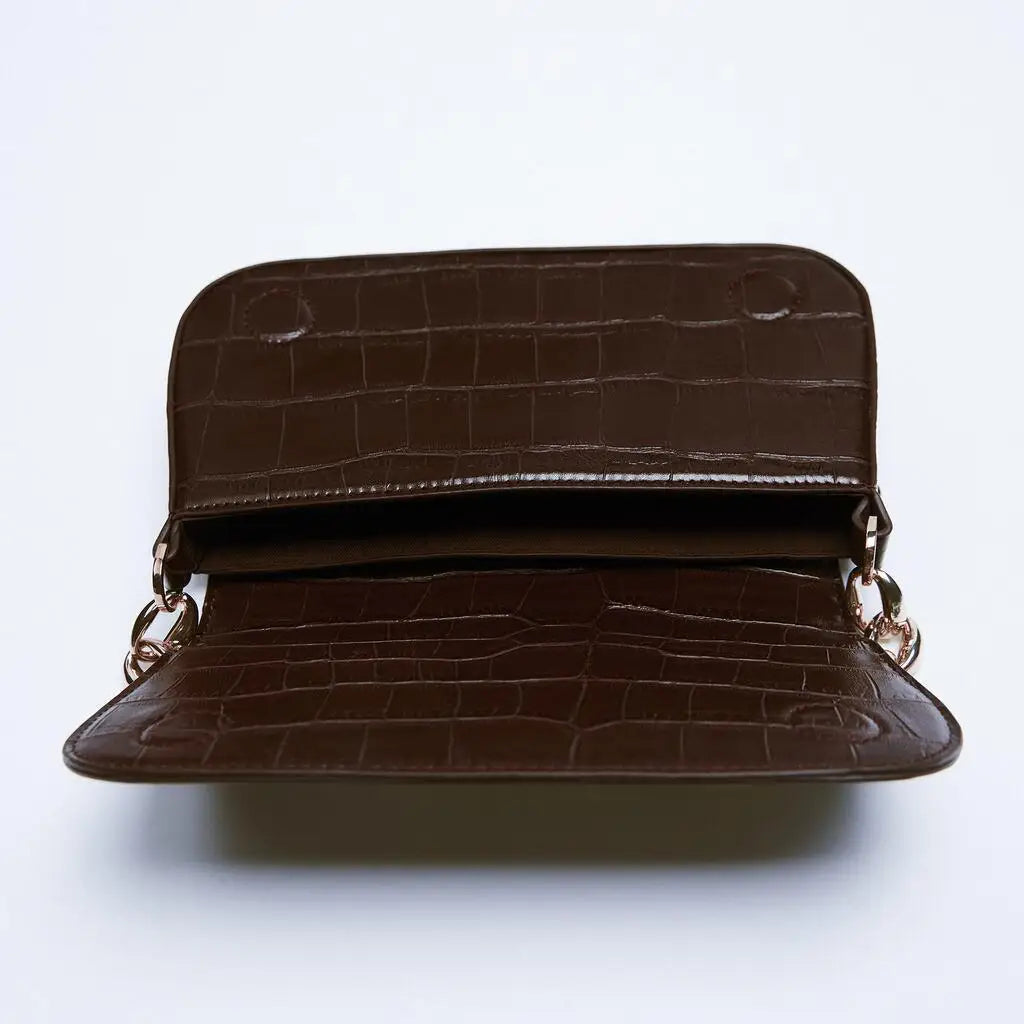 Female Crocodile Pattern Shoulder Bag