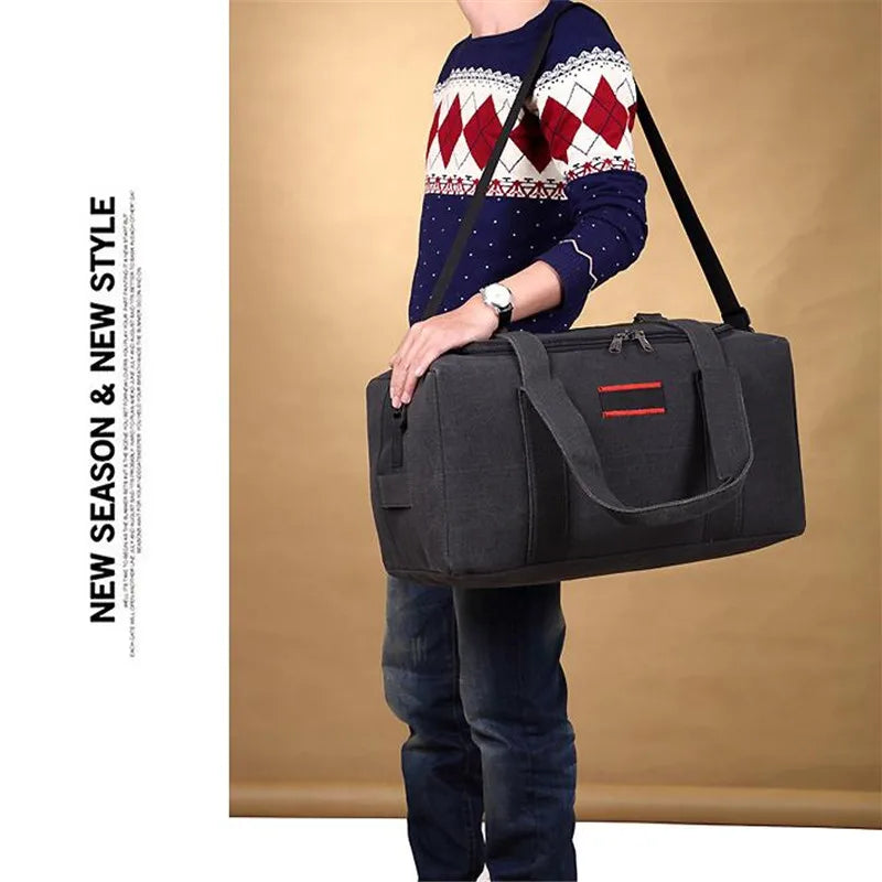 Large Capacity Canvas Duffle Bag for Travel Waterproof