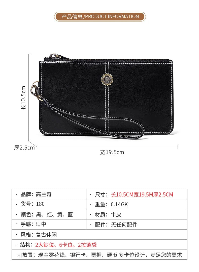 Zency Small Leather Wristlet Clutch Purse Bag