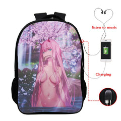 Zero Two Anime Backpack USB Backpacks Darling In The Franxx Women Men