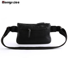 Men Shoulder Chest Bag Waterproof Waist Pack Leather Wallet