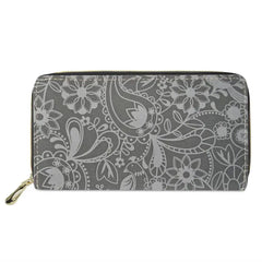 Polynesian Tribal 3D Printed Zipper Purse Women Long Clutch Wallet