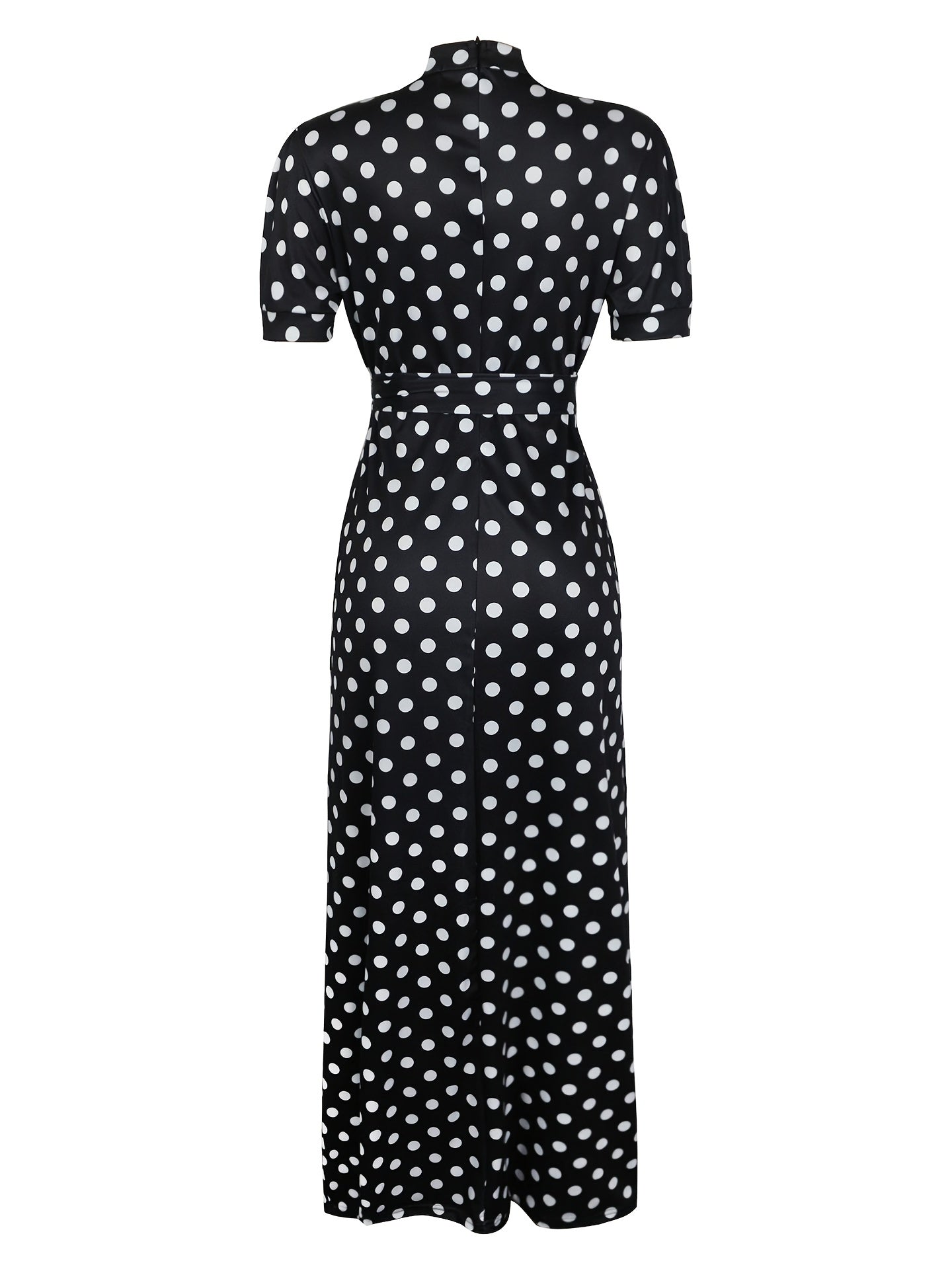 Polka Dot Short Sleeve Maxi Dress Women's Plus Size
