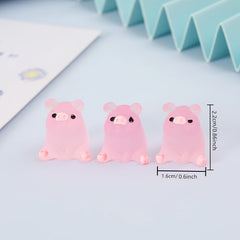 6pcs Mini Resin Piglets for Magical Garden Glow