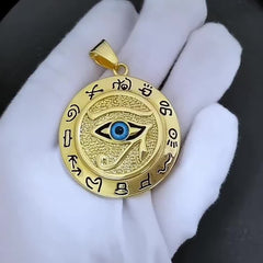 Ancient Egypt Horus Eye Amulet Golden Pendant Necklace