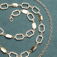 Golden Geometric Metal Waist Chain Vintage Dress Girdle