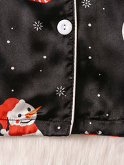 Girls Christmas Print Pajamas Set