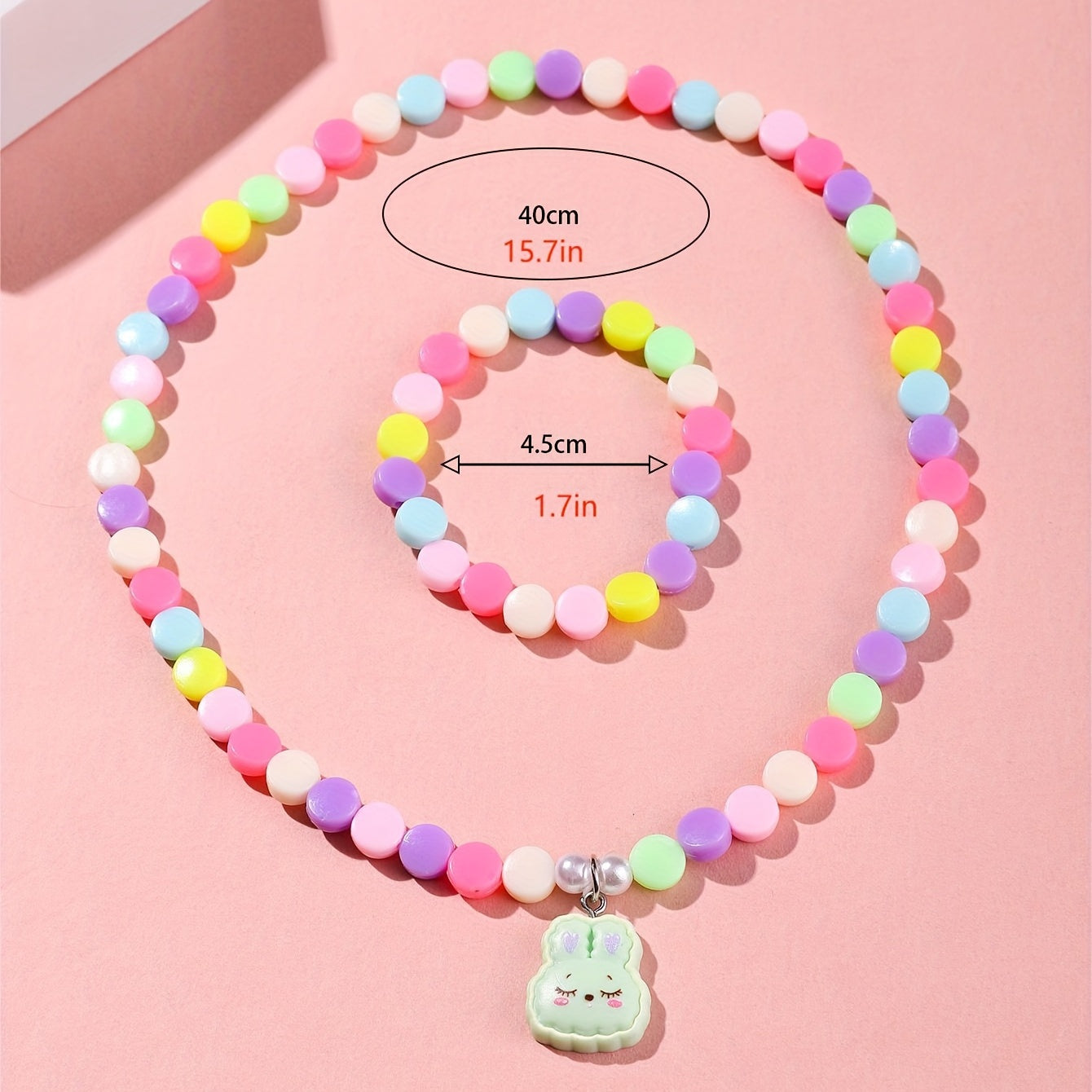 Colorful Acrylic Flower Necklace and Bracelet Jewelry Set