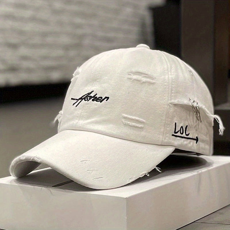 Candy Ripped Baseball Cap Hip Hop Embroidery Cotton Sun Hat