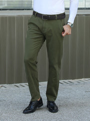 Men's Micro Stretch Solid Straight Trousers