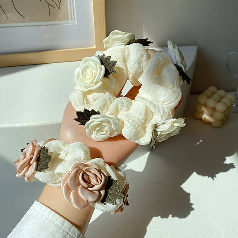 Flower Hair Scrunchies Headwear for Girls Hair Accessories